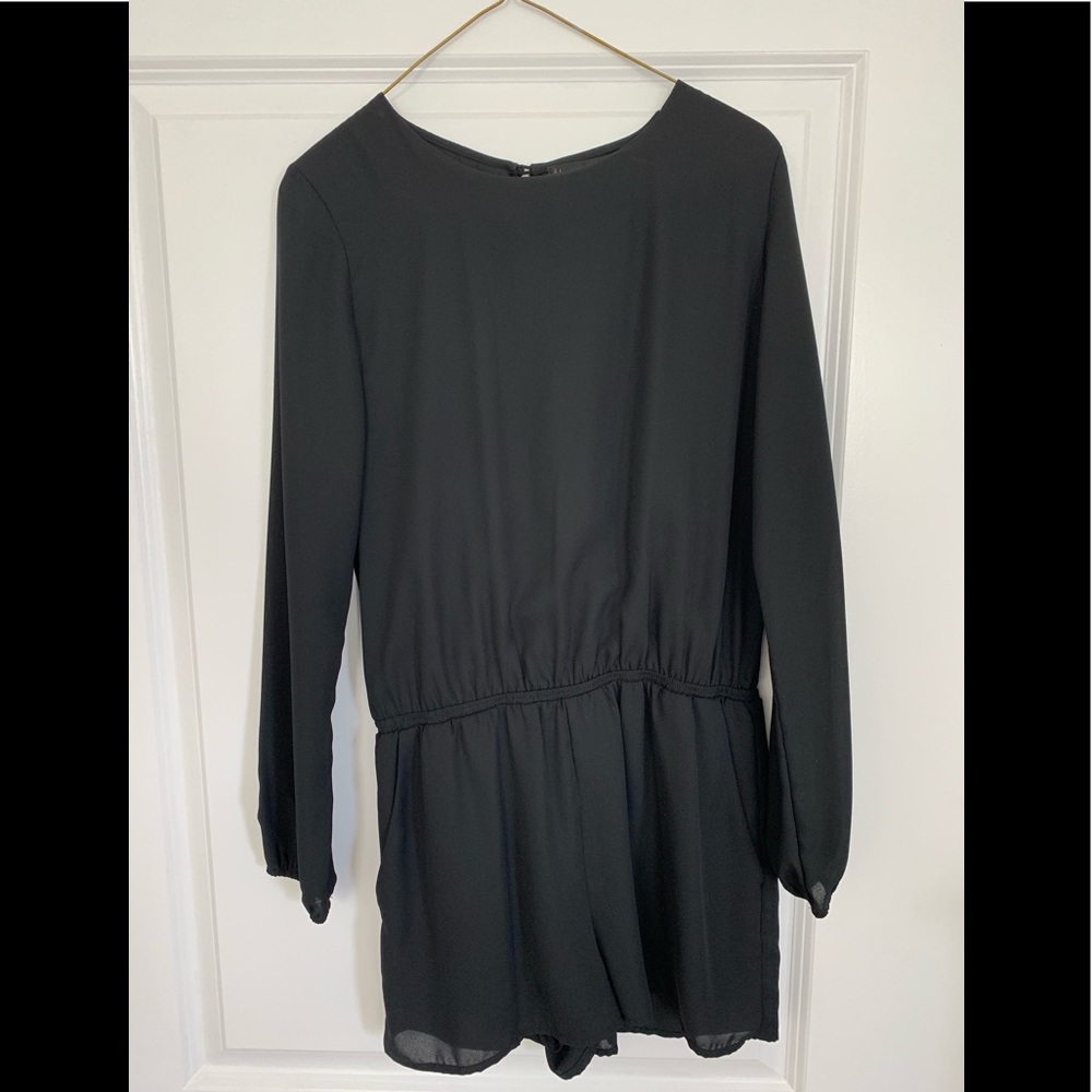 Lucca Couture Black Open Back Romper